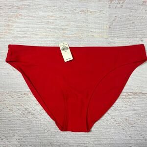 NEW Aerie Bikini Bottom Size L Red Full Coverage Swim Bathing Suit NWT